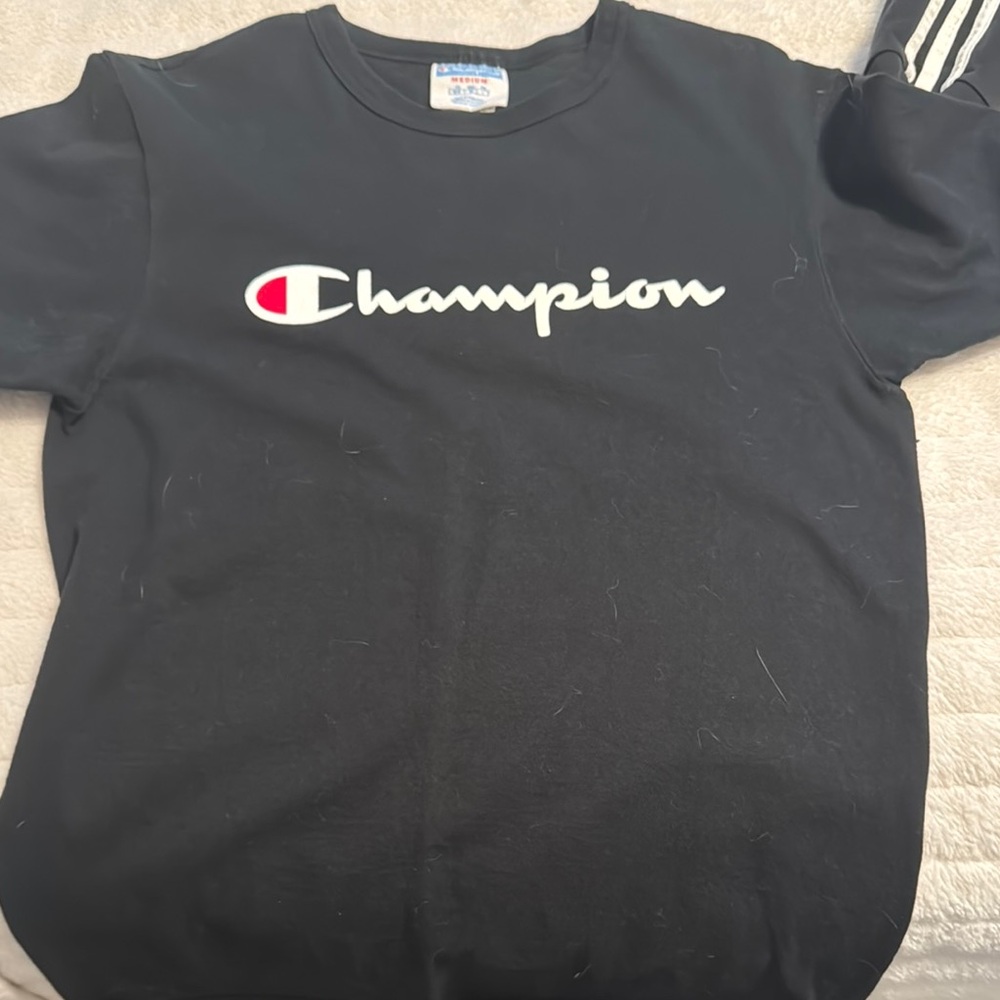 Champion Black Tee with Logo